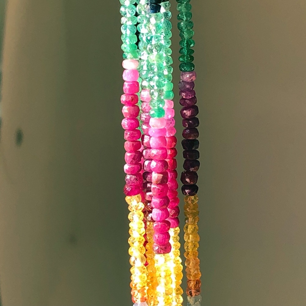 Stunning Rainbow Sapphire Ruby Emerald Gemstone N… - image 7